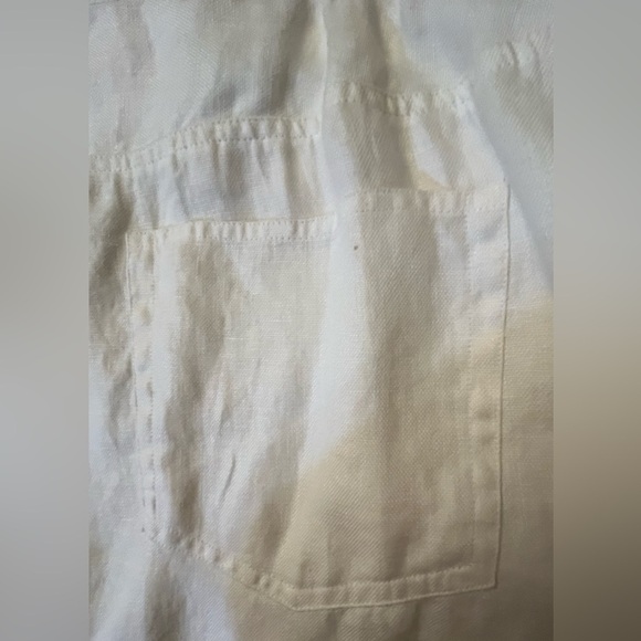 Ralph Lauren 18W Trousers White Wide Leg 100% Linen Sailor Pant - Picture 6 of 8